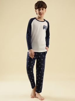 Lil Tomatoes - Boys White Graphic Cotton Night Suit