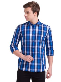Parx - Men Checks Blue Shirt