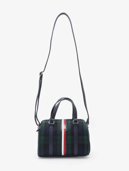Tommy Hilfiger - Women Checks Green and Blue Polyester Sling Bag