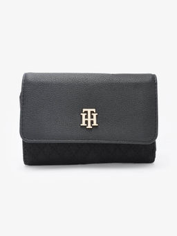 Tommy Hilfiger - Women Black Polyester Tri-Fold Wallet
