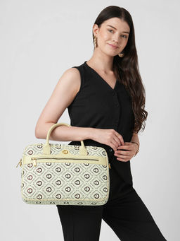 Caprese - Women Florida Yellow Laptop Bag Fits Up To 15.6-Inch Laptop (L)