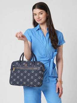 Caprese - Women Florida Navy Blue Laptop Bag Fits Up To 15.6-Inch Laptop (L)