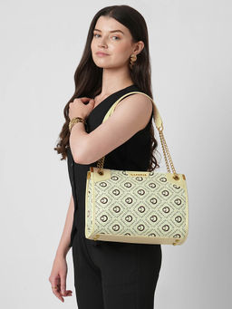 Caprese - Women Florida Yellow Shoulder Bag Ideal for 16 Inch Laptop Bag (M)