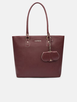 Caprese - Women Maroon Tote Bag with Sunglass Case (L)