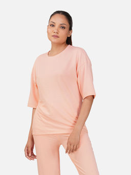 Wear Jukebox - Peach Cloud Comfort Oversized T-shirt