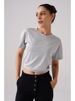 RYZ - Grey Core Mid Rif Crop T-shirt