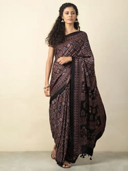 Fabindia - Silk Gajji Ajrakh Print Sari
