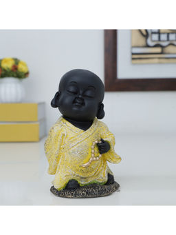 HomeTown - Naqsh Polyresin Monk Figurine In Yellow