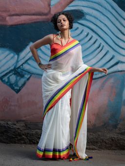 Suta - Multicolour Cotton Woven Saree Without Blouse