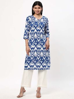 R&B - Women Blue Abstract Printed Kurta