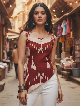 Dora Dori - Women Maroon Printed Kurti