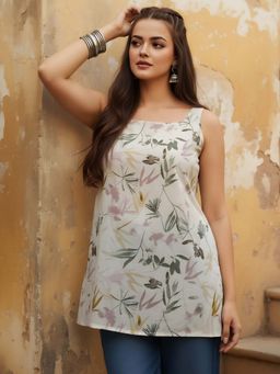 Dora Dori - Women Off White Printed Kurti