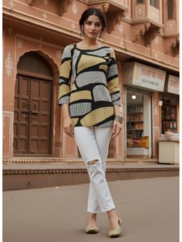 Dora Dori - Women Multi-Color Stripes Printed Kurti