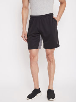 Athlisis - Men Black Colourblocked Sports Shorts