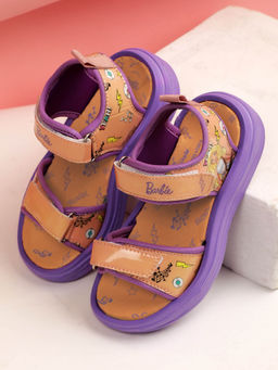 Kidsville - Peach Official Barbie Printed Sandals For Kids