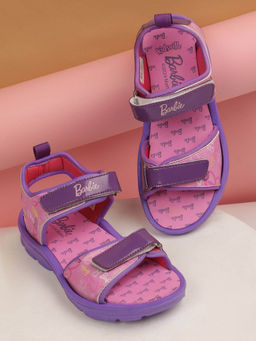 Kidsville - Purple Official Barbie Printed Sandals For Kids