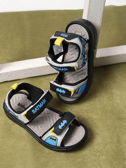 Kidsville - Black Official Batman Printed Sandals For Kids