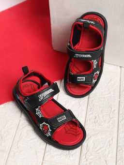 Kidsville - Black Official Spiderman Printed Sandals For Kids
