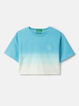 United Colors of Benetton - Cropped Round Neck T-Shirt Blue