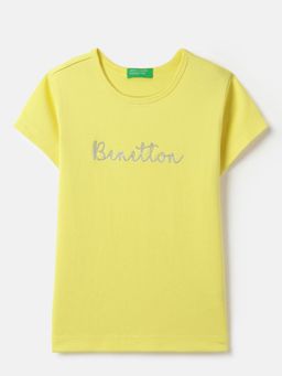 United Colors of Benetton - Regular Fit Round Neck T-Shirt Yellow