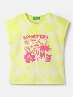 United Colors of Benetton - Regular Fit Round Neck T-Shirt Yellow