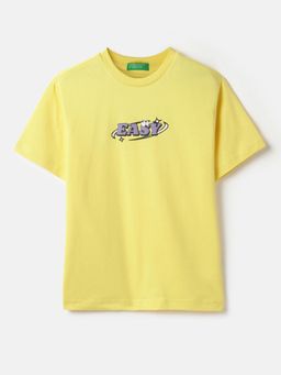 United Colors of Benetton - Relaxed Fit Round Neck T-Shirt Yellow