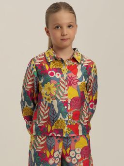VERO MODA - Girls Floral Print Regular Fit Multicolor Shirt