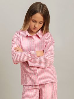VERO MODA - Girls Pink Striped Shirt