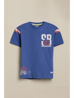 Allen Solly - Boys Blue Graphic Print Crew Neck T-Shirt