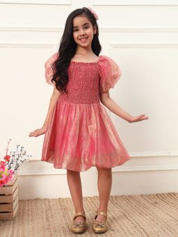 Bugandbees - Balloon Sleeves Smocking Dress