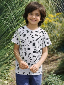 Somersault - Boys White Cotton T-Shirt