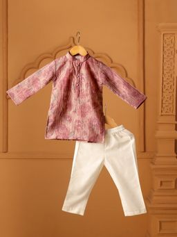 CASA NINOS - Rosewood Silk Kurta & Pyjama