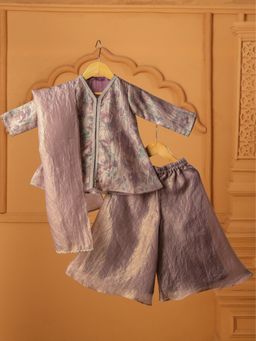 CASA NINOS - Noor-E-Gul Silk Kurta With Palazzo & Dupatta