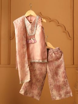 CASA NINOS - Noor Blush Kurta With Palazzo & Dupatta