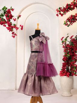 CASA NINOS - Amethyst Mirage One-Shoulder top With Skirt