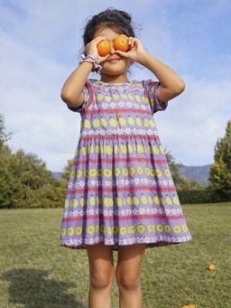 Somersault - Girls Fruit/ Novelty Purple Cotton A-Line Dress