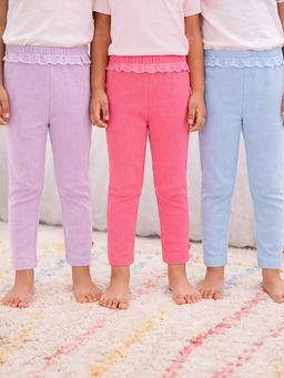 Somersault - Girls Multi Cotton Leggings (Pack of 3)