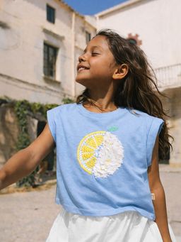 Somersault - Girls Blue Cotton T-Shirt