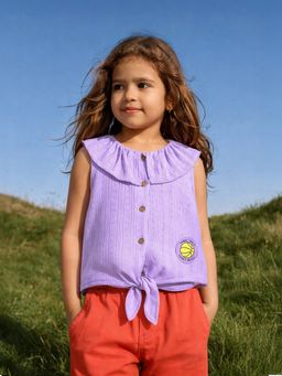 Somersault - Girls Purple Cotton Sleeveless Top