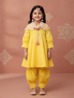 Kidbea - Girls Cotton Ethnic Anarkali Kurta With Salwar Pant & Dupatta