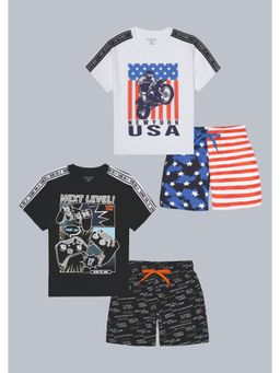 PLUM TREE - Usa T-Shirt & Shorts - Multi-Color (Pack of 2)