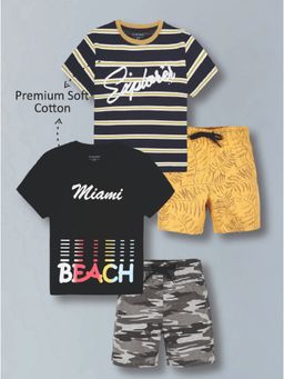 PLUM TREE - Striper T-Shirt & Shorts - Multi-Color (Pack of 2)