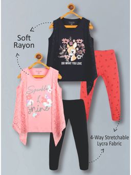 PLUM TREE - Girls Glittered Shrug Top And Leggings