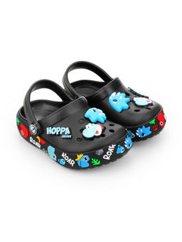 HOPPA - Kids Black Dino Clogs