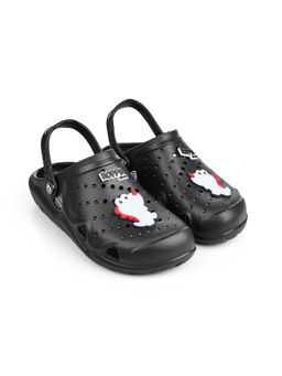 HOPPA - Kids Black Kroko Clogs