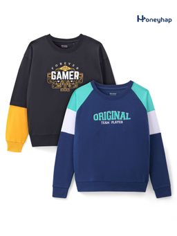 Honeyhap - Boy's Premium Knit Multicolour Sweatshirt (Pack Of 2)