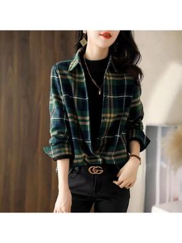 Outzidr - Multi-Color Cheeckered Flanel Long Line Street Style Shirt