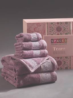 SPACES - Tvara Grape Shake Cotton 400 GSM 2 Bath Towels, 2 Hand Towels and 2 Face Towels