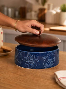 Chumbak - Forest Embossed Blue Storage Box | Forest Folklore