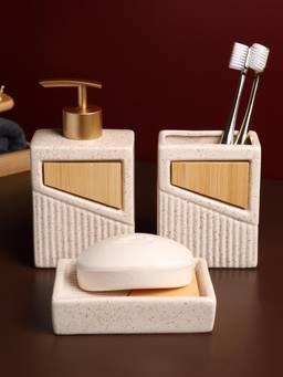 De Maison Decor - Terrazzo Block Bathroom Accessiors (Set Of 3)